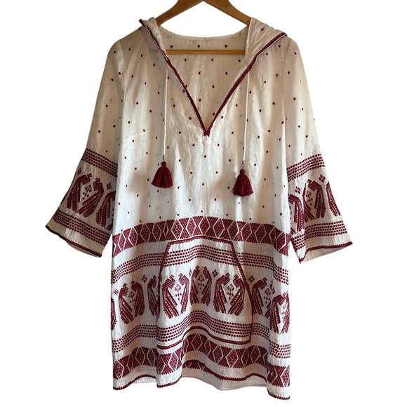 Zimmermann linen embroidered hooded mini dress in white excellent condition - Picture 2 of 11